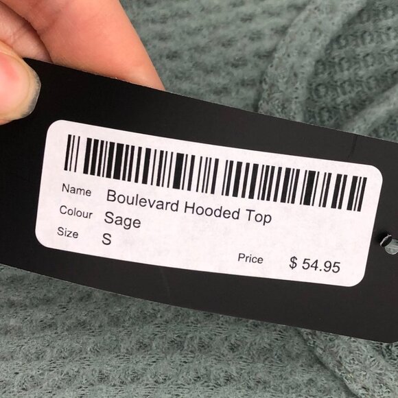 Cherish Sage green waffle knit hooded pullover - Picture 12 of 12